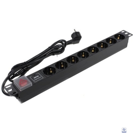Exegate EX280846RUS Блок розеток ExeGate ServerPro PDU-19H807 Al-8S-EU2-SW-SPD1, 19",1U,алюм, 8Sch, евровилка, 2м, SPD1