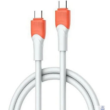 LDNIO LC602C/ USB кабель PD: Type-C--Type-C/ 2m/ 100W/ медь/ Силиконовая оплетка/ Gray&Orange
