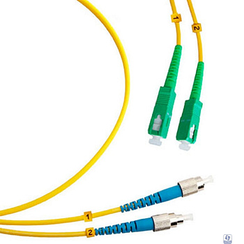 Cabeus FOP(d)-9-SC/APC-FC/UPC-1m Шнур оптический duplex SC/APC-FC/UPC 9/125 sm 1м LSZH