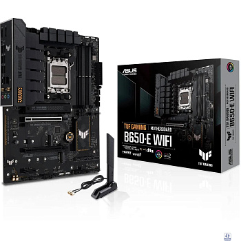 ASUS TUF GAMING B650-E WIFI (Socket AM5, ATX, 4xDDR5(192GB), DP/HDMI, 2xPCIe 4.0x16/1xPCIe 4.0, 1xLAN (2.5GbE), Wi-Fi, BT, 4xSATA 6Gb/s, 3xM.2, 1xType-C, 4xUSB 3.2, 3xUSB 2.0)