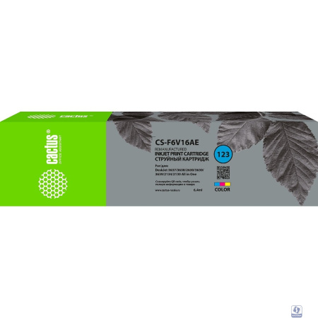 Картридж струйный Cactus CS-F6V16AE №123 многоцветный (4мл) для HP HP DeskJet 2130