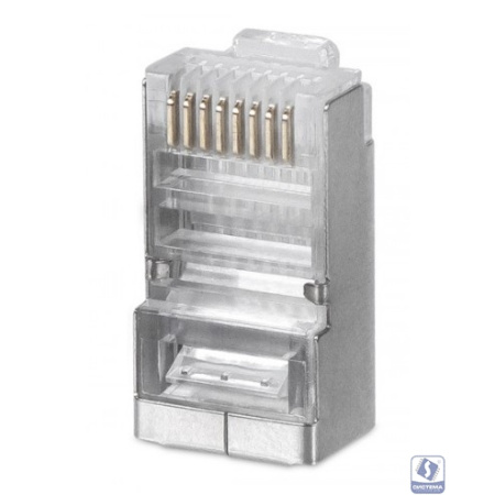 WRline Коннектор RJ-45 под витую пару, категория 5e, экранированный, универсальный (100 шт в упак) (WR-8P8C-5E-SH)