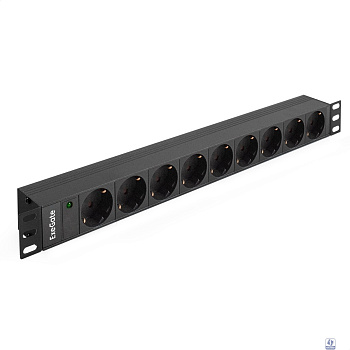 Exegate EX280847RUS Блок розеток ExeGate ServerPro PDU-19H901 Al-9S-C14, 19",1U,алюм, 9Schuko, С14