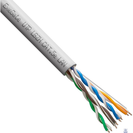 Exegate EX300626RUS Кабель ExeGate UTP4-C5e-CCA-S25-IN-LSZH-GR-305 UTP 4 пары кат.5e CCA, 0.45мм (25AWG), LSZH, 305м, серый