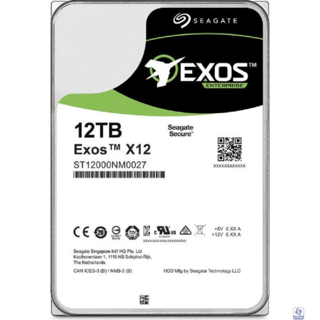 12TB Seagate Exos X12 (ST12000NM0027)  (clean pulled)