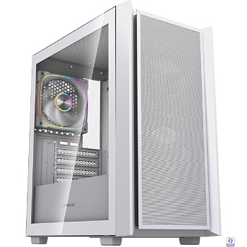 Powercase Корпус Mistral SM03 ARGB, Tempered Glass, 3x120mm ARGB PWM fans, белый, mATX  (CMMSM03W-A3)