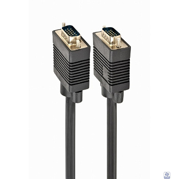 Gembird/Cablexpert CC-PPVGA-10m, Кабель VGA Premium ,  15M/15M, 10м, серый, тройной экран, феррит.кольца 