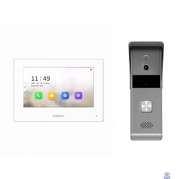 Hikvision DS-D100HKWF Комплект гибридной видеодомофонии, Включаются устройства:, DS-D100P, VDP-H3212W, 1 блок питания 12В, Работа с Hik-Connect