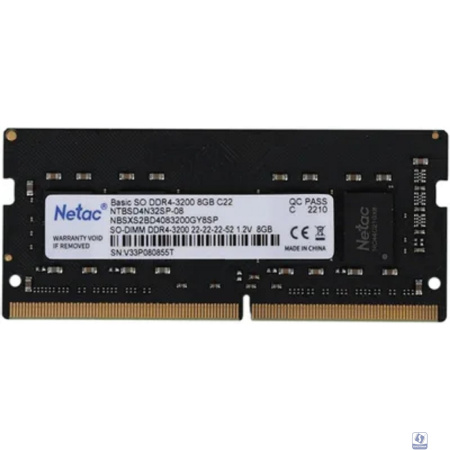 Netac DDR4 SODIMM  8GB PC25600 3200MHz CL22 1.2V (NTBSD4N32SP-08)