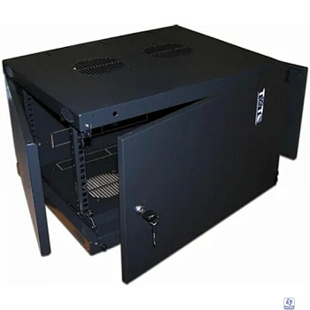 Lanmaster TWT-CBWNM-6U-6X6-BK Шкаф коммутационный настенный 6U 550x600mm пер.дв.металл задн.дв.спл.стал.лист 60кг черный IP20