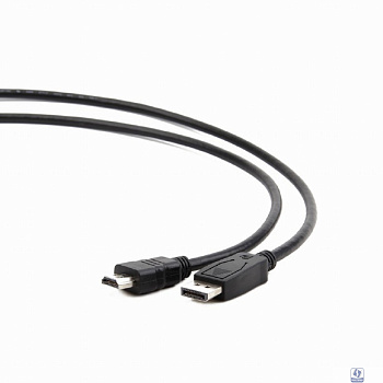 Bion Кабель DisplayPort - HDMI, 20M/19M, однонаправленный конвертор сигнала с DisplayPort в HDMI, 4K@30Hz, экран, 1.8 м, черный [BXP-CC-DP-HDMI-018]