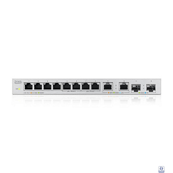 Коммутатор/ Switch Zyxel XGS1010-12, 8xGE, 2x1/2.5GE, 2xSFP+, desktop, silent