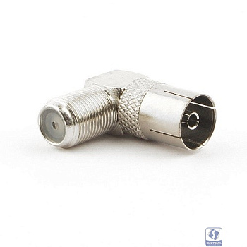 Переходник Cablexpert F (мама) / TV (мама), 90 градусов, блистер (APL-FTVF-02)