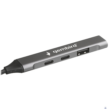 Gembird Разветвитель USB 3.0/2.0 , 4 порта: 2xType-C, 1xUSB 3.0, 1xUSB 2.0, кабель Type-C+USB (UHB-C444)