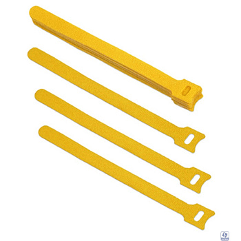 Cabeus CLAMP-180-YL Хомут для кабеля, липучка с мягкой застежкой, 180x14 мм, желтый (10 шт.)