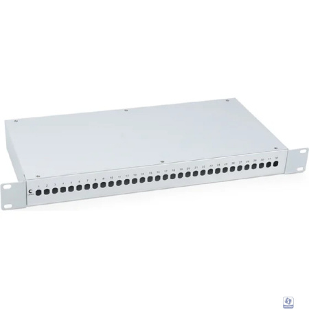 Cabeus FO-19-32ST Кросс бокс оптический 19" на 32 ST(FC) со сплайс-кассетой и КДЗС (без пигтейлов и проходных адаптеров)