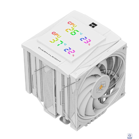 Thermalright Кулер Royal Knight 120 Digital White LGA115X/1200/1700/1851/2011/2066/ AM4/AM5 (2x120mm PWM Fan, медное основание, 6 тепл. трубок 6мм) / TRRK120DW