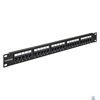 Exegate EX281084RUS Патч-панель телефонная 19", 1U 25 port ExeGate  разъём RJ-12 6P4C, RoHS, цвет черный