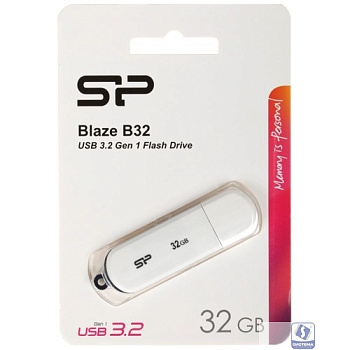 Silicon Power USB Drive 32Gb Blaze B32, USB 3.2, Белый (OEM)