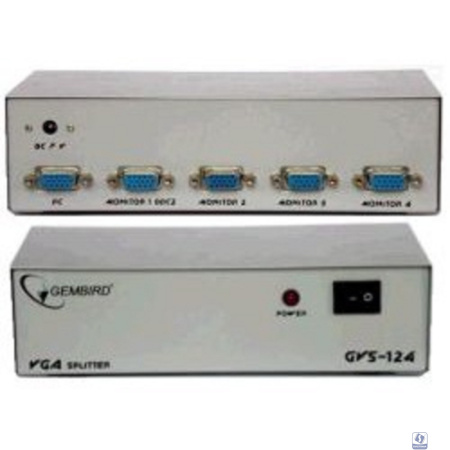 Gembird GVS124  Разветвитель сигнала VGA на 4 монитора (Gembird/Cablexpert) 