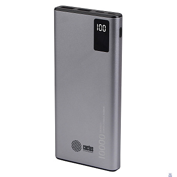 Мобильный аккумулятор Cactus CS-PBFSLT-10000 10000mAh 3A 2xUSB серый