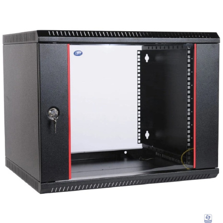 ЦМО Шкаф телекоммуникационный настенный разборный 9U (600х520) дверь стекло, цвет черный (ШРН-Э-9.500-9005)