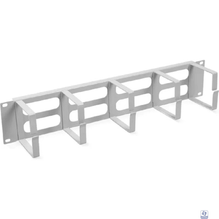 Cabeus JB08-2U-GY Кабельный органайзер горизонтальный 19" 2U, 5 колец, металлический, цвет серый (RAL7035)