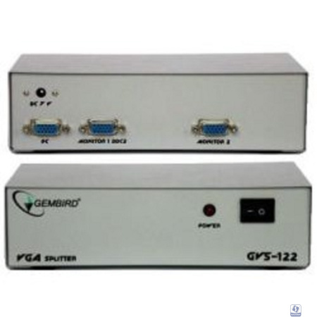 Gembird GVS122  Разветвитель сигнала VGA на 2 монитора (Gembird) 