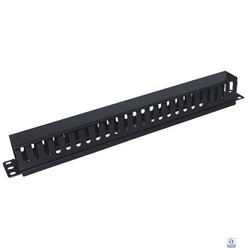 5bites Панель-органайзер кабеля CM-105B для сетевых шкафов ГРЕБЕНКА / КРЫШКА / 1U / 19" / BLACK
