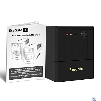Exegate EX299815RUS ИБП ExeGate Power NB-2000.LED.AVR.4SH (2000VA/1200W, LED, AVR, 4*Schuko, батарея 12V 9Ah - 2 шт., металлический корпус, Black)