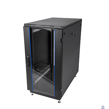 ЦМО Шкаф телекоммуникационный напольный 22U (600x600) дверь стекло, цвет чёрный (ШТК-М-22.6.6-1ААА-9005) (2 места)