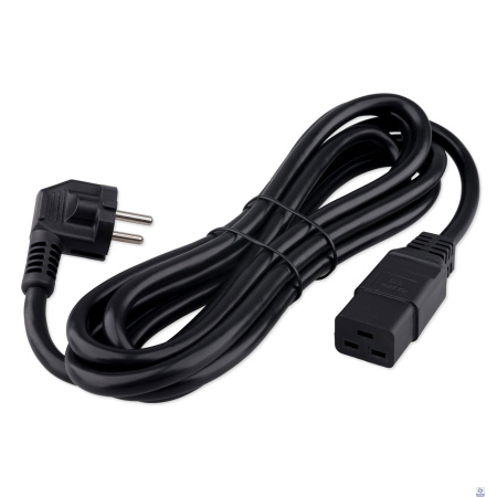 Кабель питания Cablexpert (RU) Schuko-C19, 3x2.5мм2, 16A, с заземлением, медь, 3м, черный, пак (PC-S22-C19-2.5-3M)