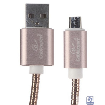 Cablexpert Кабель USB 2.0 CC-G-mUSB02Cu-1M AM/microB, серия Gold, длина 1м, золото, блистер