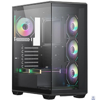 Корпус XASTRA Q600 6ARGB-C10-UC Black ATX/Aquarium/Screewless/6x120mm ARGB PWM FM fans/Argb+PWM HUB 10port/ Type-C / Q600-6FM12A-C10-UC