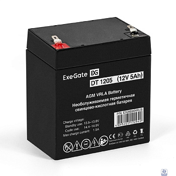 Exegate EX285964RUS Аккумуляторная батарея DT 1205 (12V 5Ah, клеммы F1)