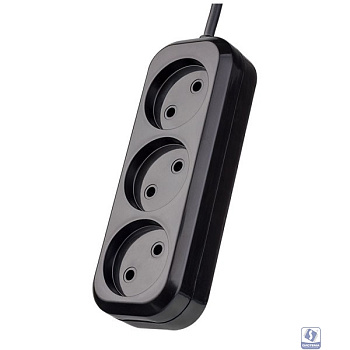 Perfeo Сетевой удлинитель без заземления "RU POWER", PF_B4066  (3,0м, 3 розетки, чёрный (Р16-012))