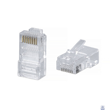 Cabeus 8P8C-FC Коннектор RJ-45 быстрой установки под витую пару, категория 5e, универсальный (для одножильного и многожильного кабеля) для проводников с толщиной по изоляции до 1,05 мм