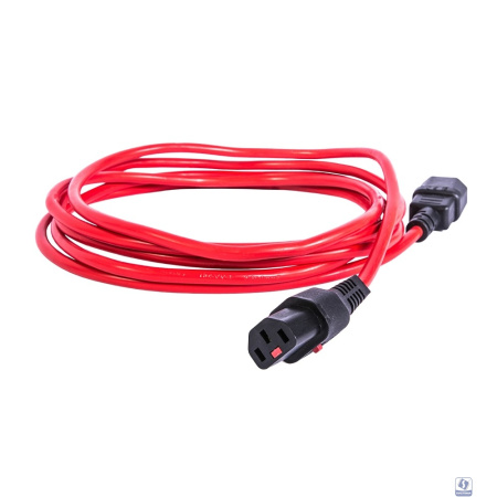 REM Шнур питания с фиксатором IEC 60320 C13/IEC 60320 C14, 10 А / 250 В (3 * 1,0), длина 3 м, красный R-10-Cord-C13-C14-3-Red
