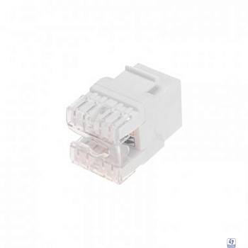 Rexant (02-0060-1) Модуль Keystone Jack RJ-45(8P8C), UTP неэкранированный, CAT 5e, тип 180 градусов, с пылезащитной шторкой, белый PRO