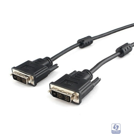 Кабель DVI-D single link Gembird/Cablexpert, 1.8м, 19M/19M, экран, феррит.кольца, пакет ( CC-DVIL-BK-6)