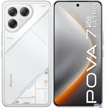 Tecno Pova 7 Ultra 5G 256Gb 12Gb белый моноблок 3G 4G 6.8" 1080x2460 Android 14 50Mpix 802.11 a/b/g/n/ac NFC GPS GSM900/1800 Protect