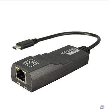 Bion Переходник с кабелем USB C - RJ45, 1000мб/с, 15 см, черный [BXP-A-USBC-LAN-B]