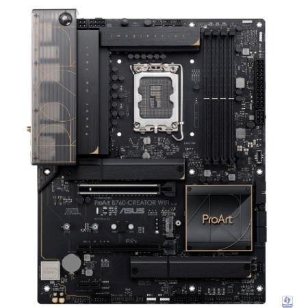 ASUS PROART B760-CREATOR WIFI (Socket 1700, mATX, 4xDDR5(192GB), DP/HDMI, 1xPCIe 5.0x16/1xPCIe 4.0x16/1xPCIe 3.0, 1xLAN+1xLAN (2.5GbE), Wi-Fi, BT, 4xSATA 6Gb/s, 3xM.2, 1xType-C, 4xUSB 3.2, 4xUSB 2.0)