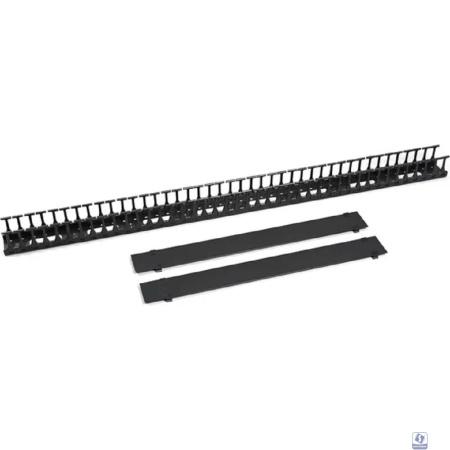 Cabeus VCM-PL-42U-BK Вертикальный кабельный органайзер-гребенка в шкаф 42U, пластиковый, цвет черный (RAL 9004)