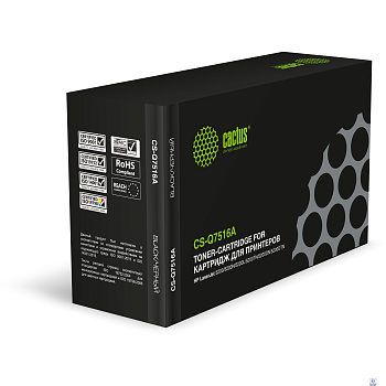 CACTUS Картридж лазерный Cactus CS-Q7516A черный (12000стр.) для HP LJ 5200/5200N/5200L/5200TN/5200DTN