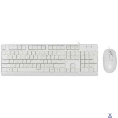 Клавиатура + мышь Rapoo X130PRO клав:белый мышь:белый, 1.5м, доп. защита от влаги