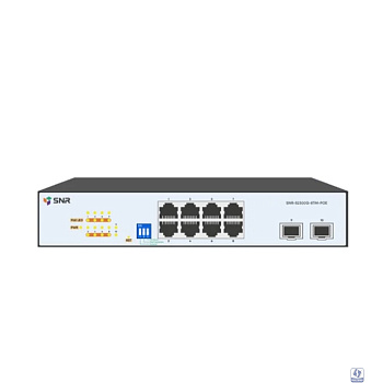 SNR SNR-S2300G-8TM-POE Управляемый Web-smart PoE коммутатор уровня 2, 8 портов 10/100/1000Base-T, 2 порта 1/2.5G SFP, бюджет PoE 130 Вт, встроенный БП ~220V AC