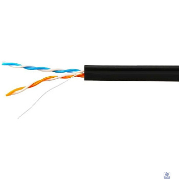 SkyNet Light UTP outdoor 2x2x0.46, медный, FLUKE TEST, кат.5e, однож., 305м, box, черный [CSL-UTP-2-CU-OUT]