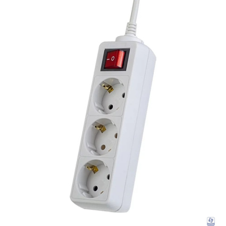 Perfeo Сетевой удлинитель с кнопкой "POWERMATE", PF_A4681 (5,0м, 3 розетки, белый (PF-PM-3/5,0-W))