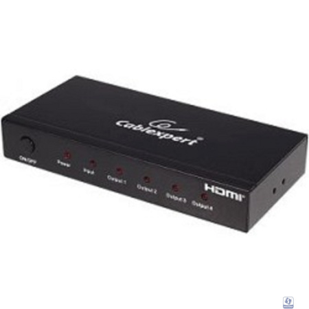Gembird DSP-4PH4-02 Разветвитель HDMI Cablexpert, HD19F/4x19F, 1 компьютер => 4 монитора, Full-HD, 3D, 1.4v